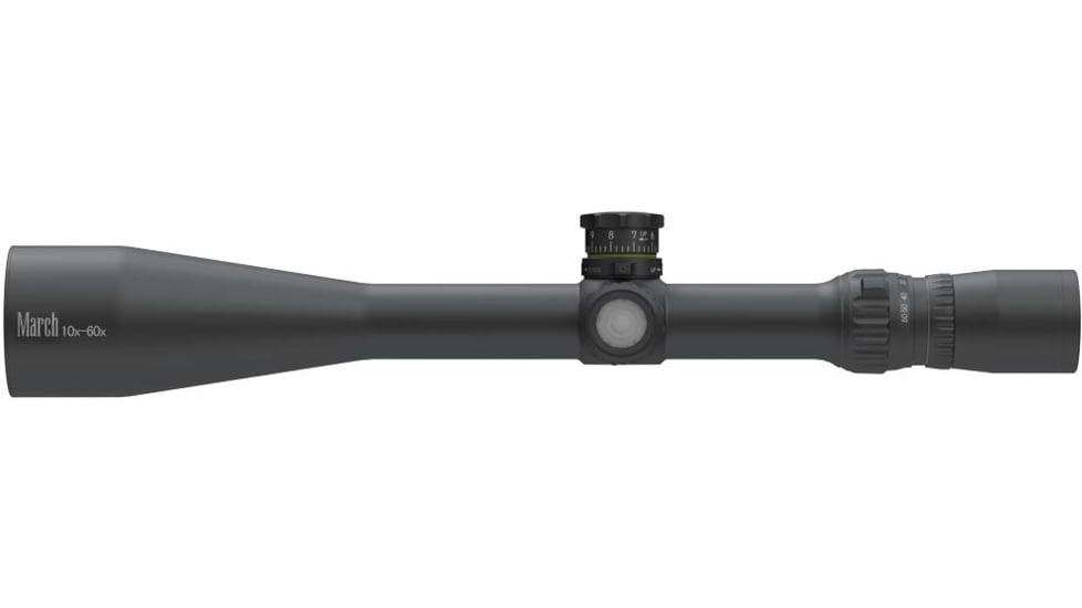 March Scopes 10-60X52 Tactical Turret Riflescope, MTR-2 Reticle, With Illumination, Black, SFP, Black, D60V52TI, MTR-2 Reticle