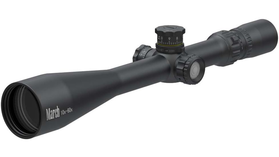 March Scopes 10-60X52 Tactical Turret Riflescope, MTR-2 Reticle, With Illumination, Black, SFP, Black, D60V52TI, MTR-2 Reticle