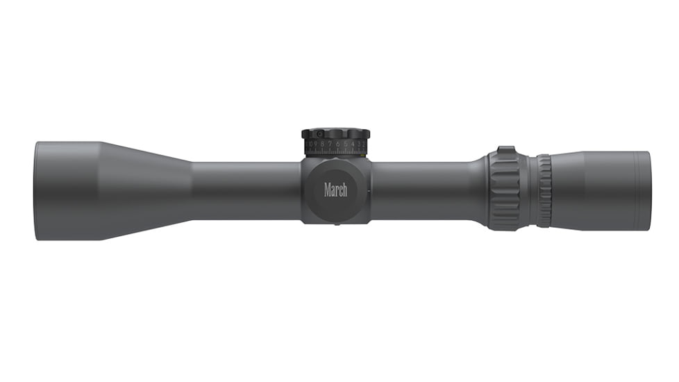 March Scopes 2.5-25X42mm Tactical Turret Rifle Scope, 30mm Tube, SFP, MTR-4 Reticle, Black, NSN None, D25V42TM MTR-4 Reticle