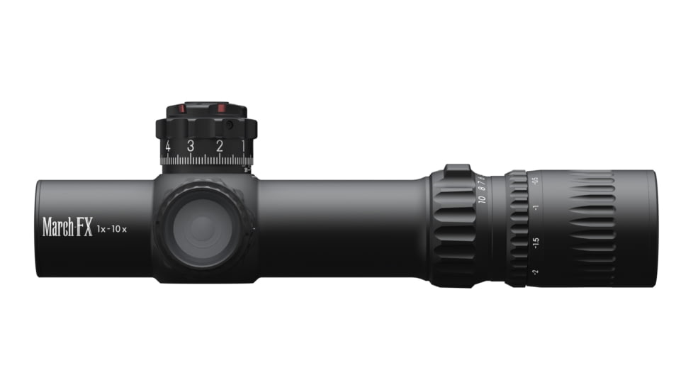 March Scopes March-FX Dual Tactical 1-10x24mm LPVO 30mm Tube Rifle Scope, First Focal Plane, DR-TR1FB Reticle, Black, D10SV24FDIMLX-DR-TR1FB