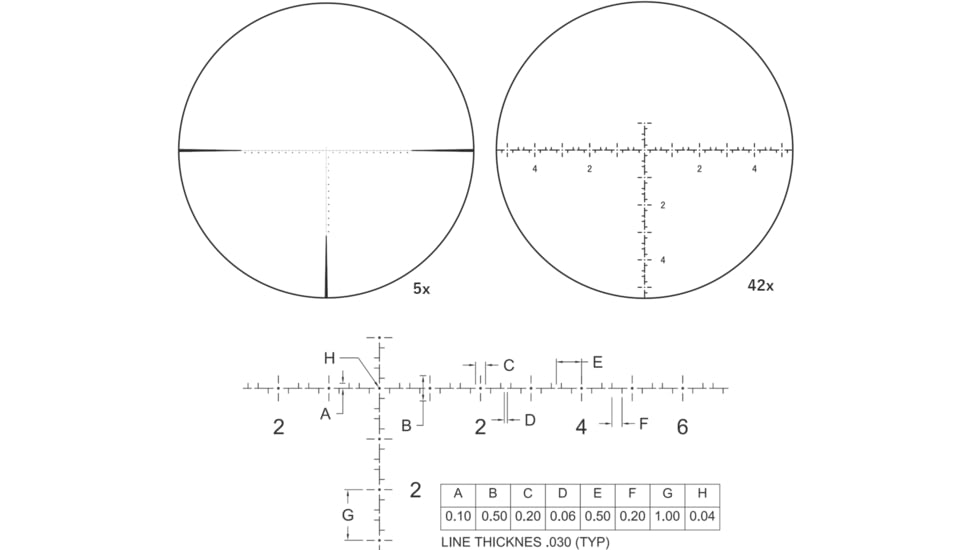 March Scopes March-FX High Master Wide Angle 5-42x56mm 34mm Tube Rifle Scope, First Focal Plane, FML-WBR Reticle, Black, D42HV56WFML-G2-FML-WBR