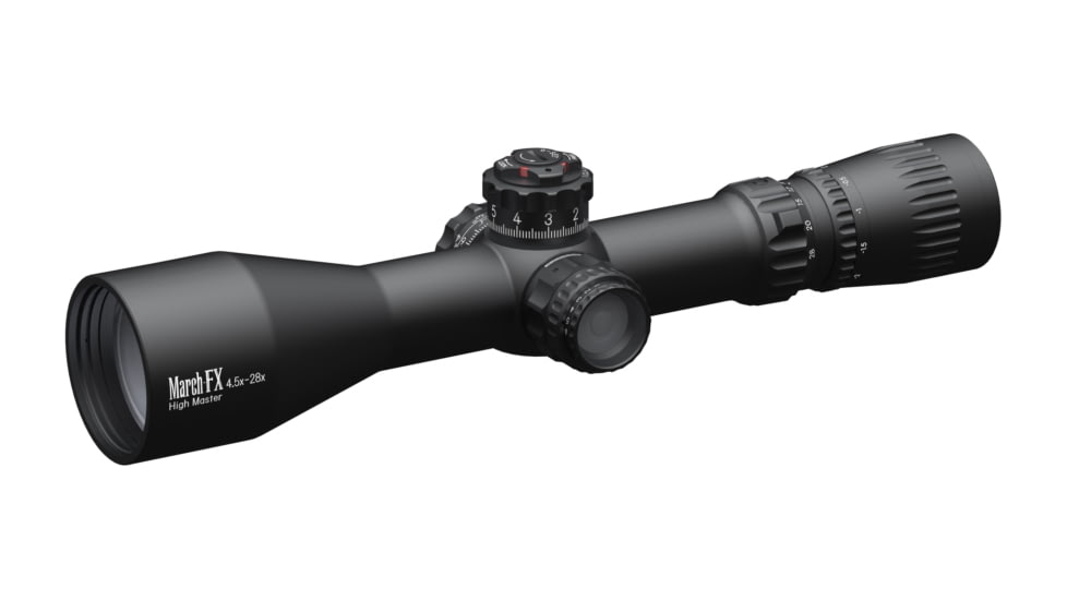March Scopes Rifle Scope, 4.5-28x52mm, FFP, FML-LDK Reticle, Shuriken Lock Turrets, Black, D281