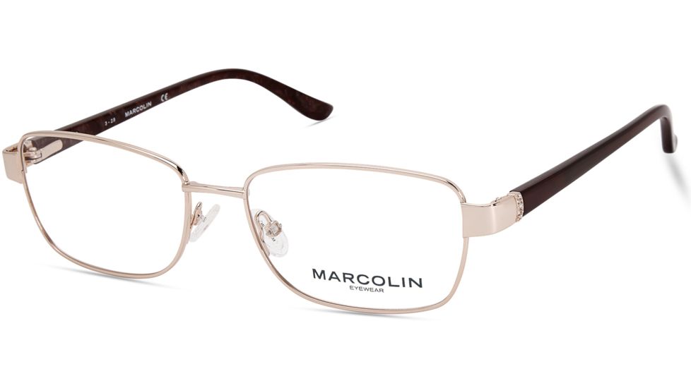 Marcolin MA5018 Eyeglass Frames - Shiny Rose Gold Frame Color