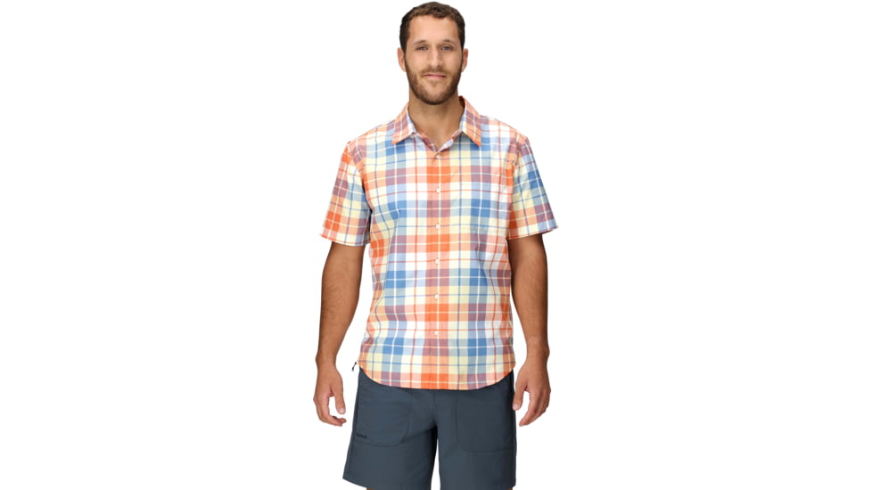 Marmot AirExchange SolarShield Novelty SS Shirt - Mens, Pomelo Wayland Plaid, XL, M16075-24293XL