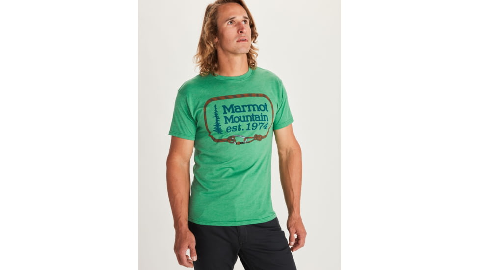 Marmot Ascender Short Sleeve T-Shirt - Mens, Green Heather, Large, 41480-8551-L