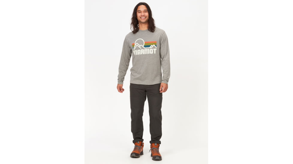 Marmot Coastal Tee Long Sleeve - Mens, Charcoal Heather, 2XL, M14672-1204-XXL
