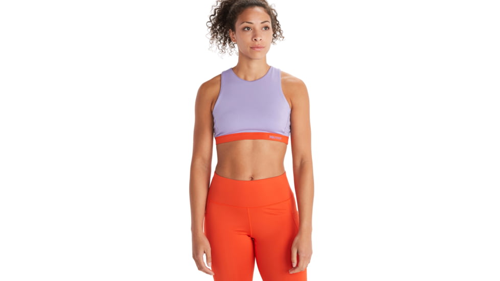 Marmot Leda Sports Bra - Womens, Paisley Purple/Red Sun, L, M12625-19581-L