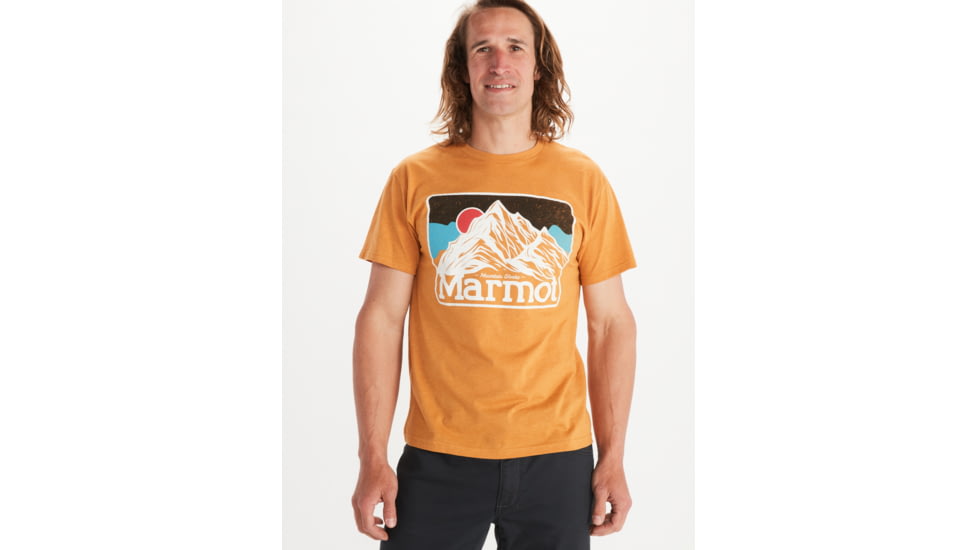 Marmot Mountain Peaks Short Sleeve Shirt - Mens, Aztec Gold Heather, Medium, 33390-8995-M