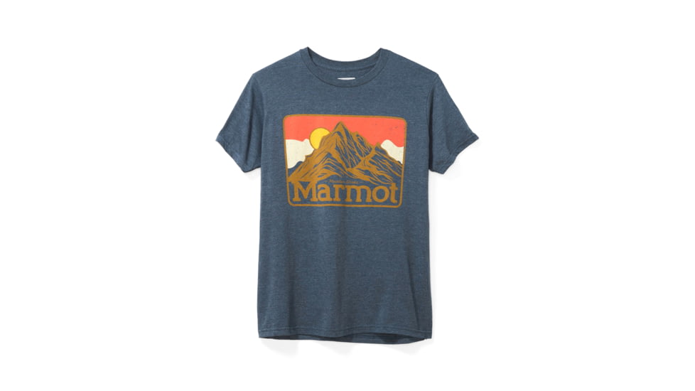 Marmot Mountain Peaks Short Sleeve Shirt - Mens, Navy Heather, Medium, 33390-8550-M