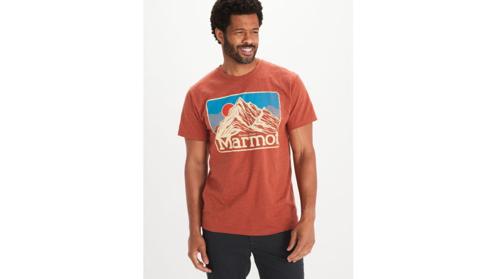 Marmot Mountain Peaks Short Sleeve Shirt - Mens, Picante Heather, Small, 33390-7380-S