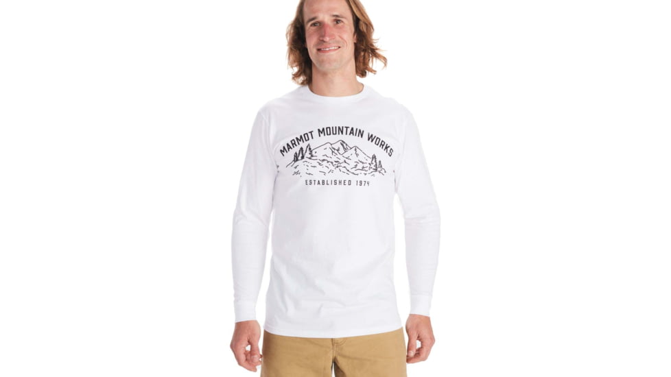 Marmot Mountain Works Tee Long Sleeve - Mens, White, Large, M13274-080-L