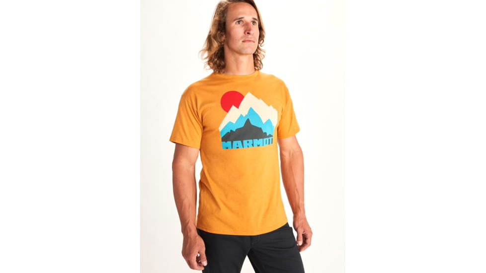 Marmot Tower Short Sleeve T-Shirt - Mens, Aztec Gold Heather, Extra Large, 41850-8995-AZGHEXL