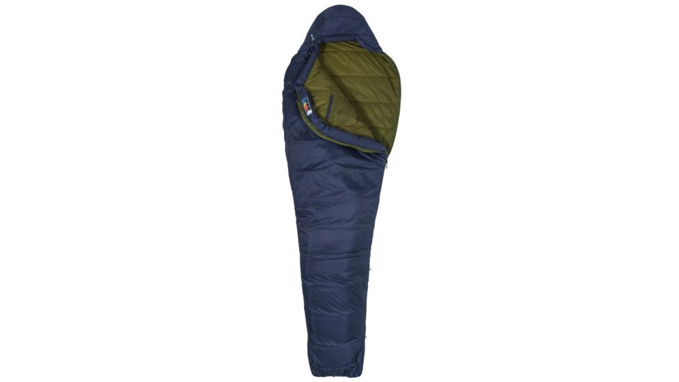 Marmot Ultra Elite Sleeping Bag, Dark Steel/Military Green, Long 6ft6in/Left Zip, 39350-1642-LZ