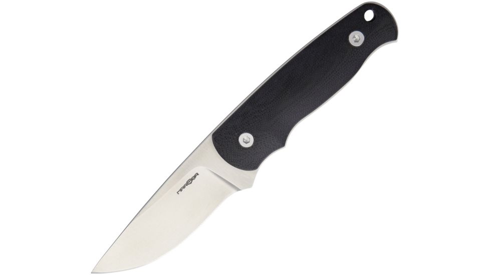 MARSER Jager 11 Fixed Blade Black G10 Fixed Blade Knife, 3.75in, Standard Edge, Drop Point, Satin, Black, G10 Handle MRSJAG11