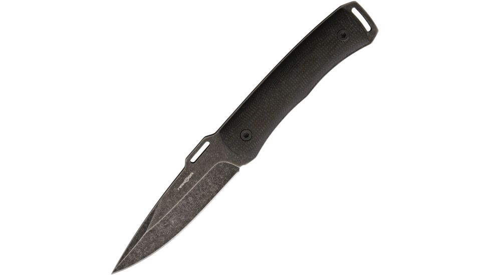 MARSER Kampfer 11 Fixed Blade. Fixed Blade Knife, 9.5in, 4.5in, Standard Edge, Spear Point, Black Stonewash, Black, G10 Handle MRSKA11