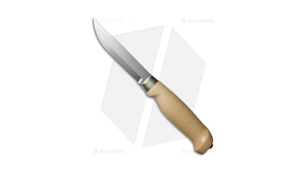 Marttiini Lynx 129 Fixed Blade Knife, 4.375in, Stainless Steel, Clip Point Blade, Birch Wood Handle, Steel/Wood, 9.00in, BHQ-27627