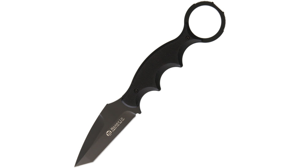 Maserin Neck Knife N690 G10 Fixed Blade Knife, Neck Knife, 7.25in Overall, 2.75in Black N690 SS Tanto Blade, Black G10 Handle, Tec Lock Belt Clip Attachment, Black Kydex Sheath, Black, 921/T