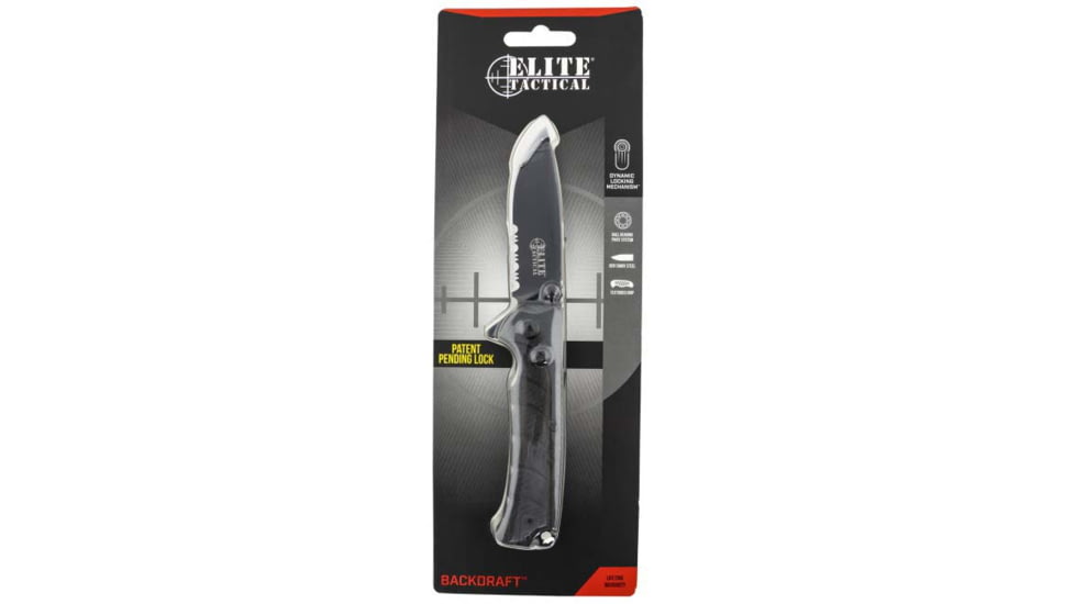 Master Cutlery Backdraft Fixed Blade Knife, 3.5 in, ETFDR011BKSC