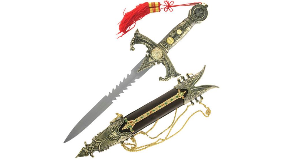 Master Cutlery Fixed Blade, 17in, Stainless Steel Blade, Aluminum Handle HK-2039