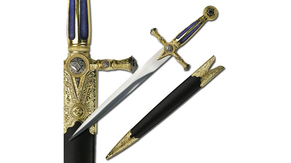 Master Cutlery Fixed Blade, 21.5in, Stainless Steel Blade, Blue Handle HK-023BL