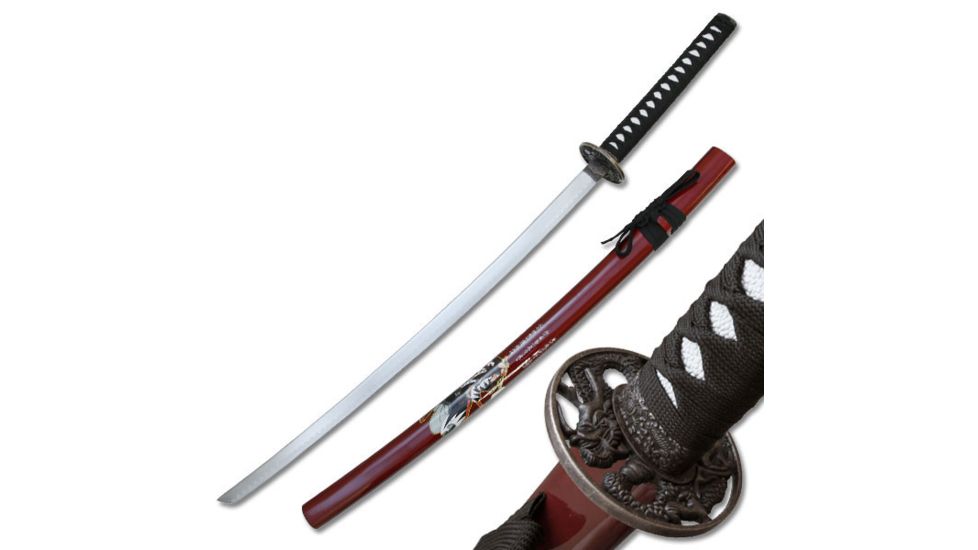 Master Cutlery Fixed Blade, 40.5in, Stainless Steel Blade, Black Cord Wrapped Handle SW-456BGS