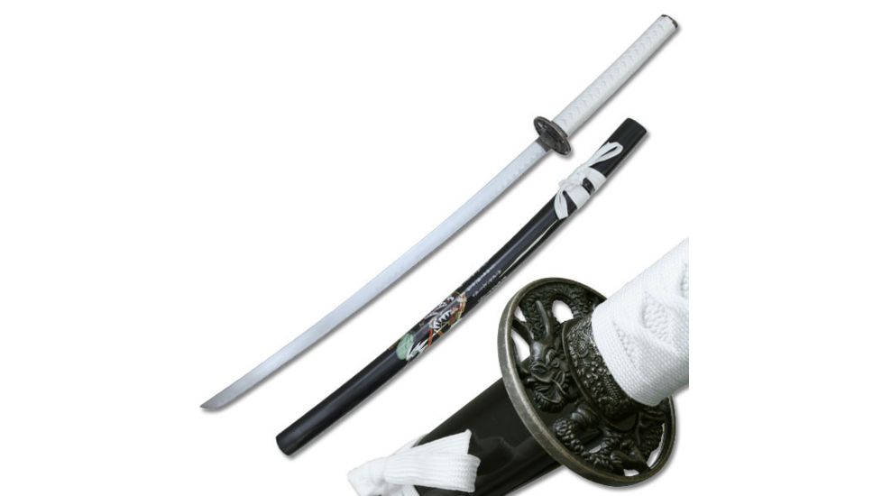 Master Cutlery Fixed Blade, 40.5in, Stainless Steel Blade, White Cord Wrapped Handle SW-455WS