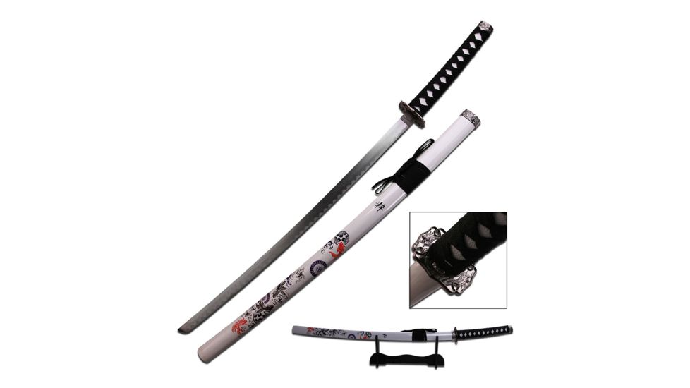 Master Cutlery Fixed Blade, 40in, Carbon Steel Blade, Black Cord Wrapped Handle SW-76