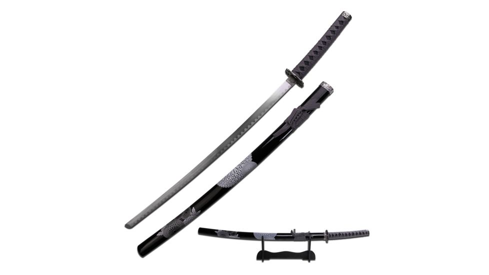 Master Cutlery Fixed Blade, 40in, Carbon Steel Blade, Grey Cord Wrapped Handle SW-77