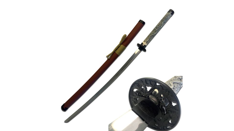 Master Cutlery Fixed Blade, 41in, Stainless Steel Blade, Dragon Sculpted Nylon Fiber Handle SW-469BN