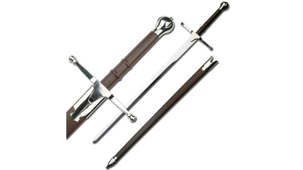 Master Cutlery Fixed Blade, 44.5in, Stainless Steel Blade, Leather Handle KS-8149