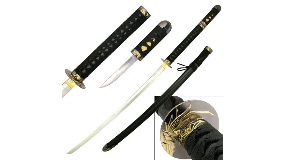 Master Cutlery Fixed Blade, 46in, Stainless Steel Blade, Hidden Tanto In Black Handle JS-647B