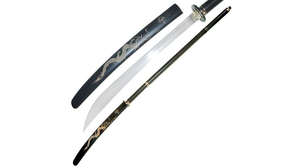 Master Cutlery Fixed Blade, 62in, Stainless Steel Blade, Black Handle JL-069