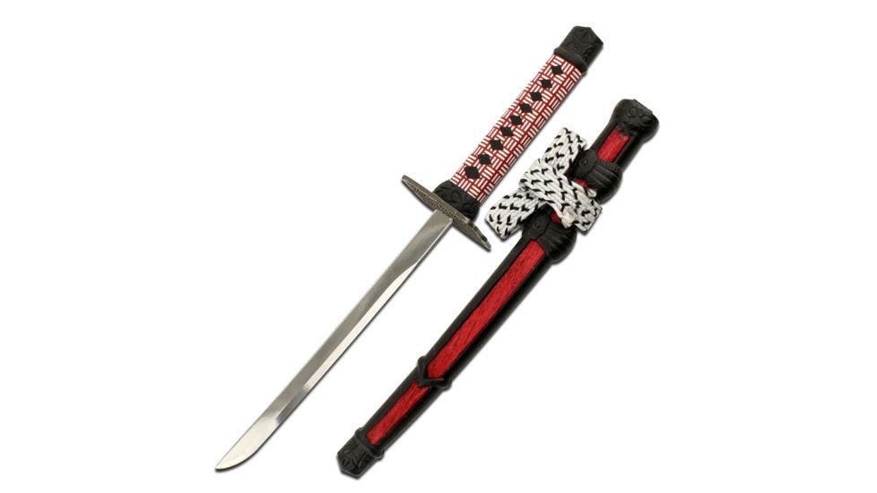 Master Cutlery Fixed Blade, 8in, Stainless Steel Blade, Burgundy Cord Wrapped Handle CM-02BG