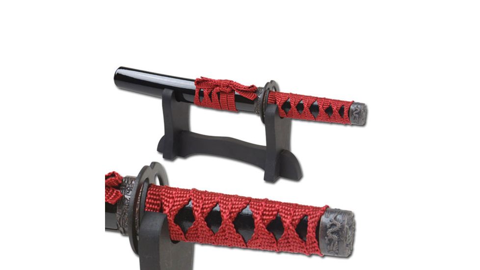 Master Cutlery Fixed Blade, 9.5in, Stainless Steel Blade, Red Cord Wrapped Handle SW-1811BK