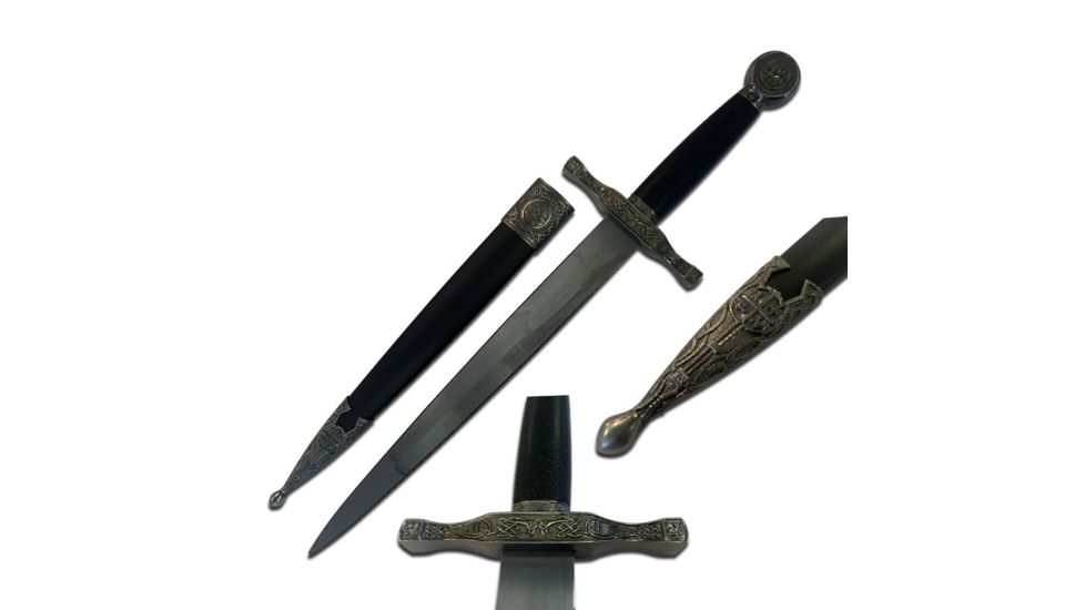 Master Cutlery Fixed Blade, 9.6in, Stainless Steel Blade, Black Nylon Fiber Handle HK-3417SL