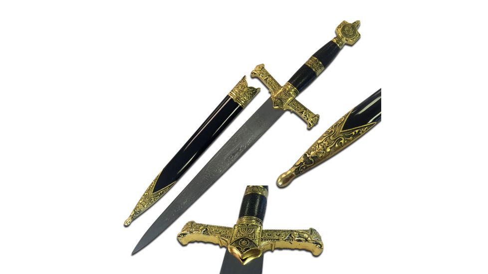 Master Cutlery Fixed Blade, 9.75in, Stainless Steel Blade, Nylon Fiber Handle HK-3415