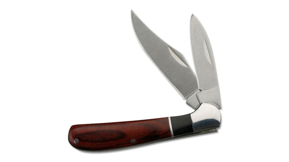 Master Cutlery Folding Blade, 2.75in, Stainless Steel Blade, Red And Black Pakkawood Handle YK-251T