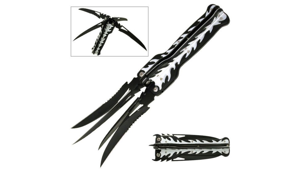 Master Cutlery Folding Blade, 3.5in, Stainless Steel Blade, Black Aluminum Handle MC-1025