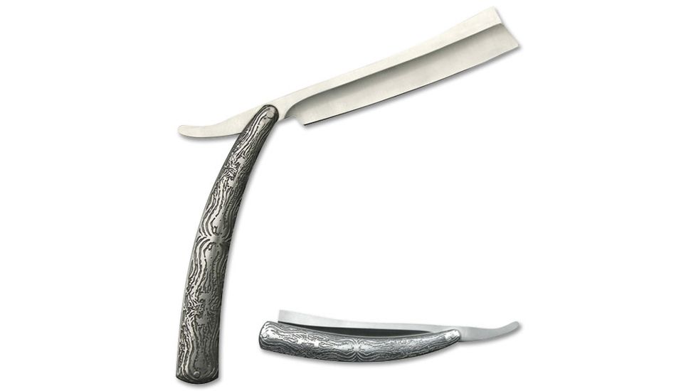 Master Cutlery Folding Blade, 6in, Stainless Steel Blade, Acid Etched Graphic Stainless Steel Handle YC-116
