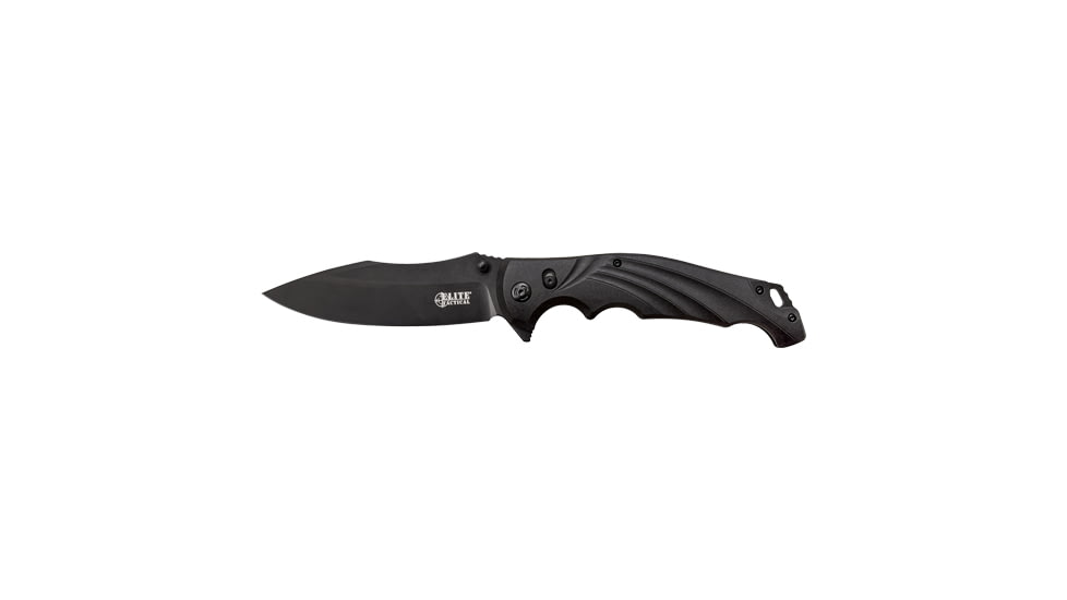 Elite Tactical Conqueror Folding Knife, 4.85 in, Stainless Steel, Drop Point, ETFDR010BK