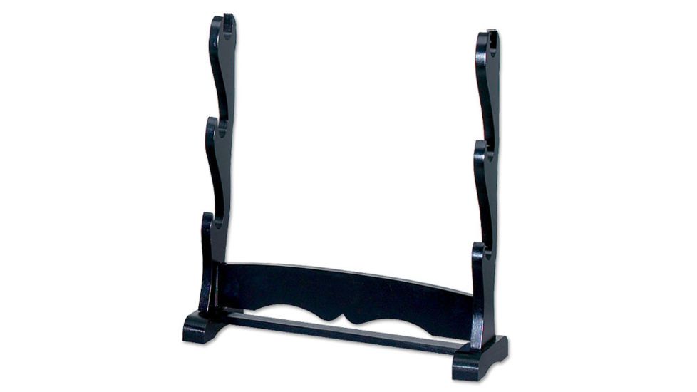 Master Cutlery Sword Stand Black Wooden 3-Tiers Top Sword Stand, Black WS-3