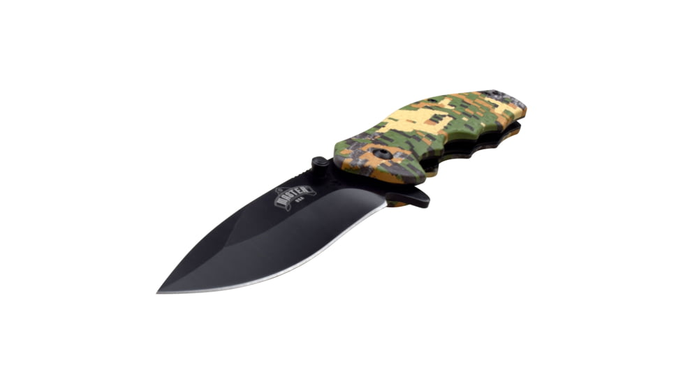 Master USA Drop Point Spring Assisted Knife, 3.25 in, 3Cr13 Stainless Steel Stainless Steel, Digital Camo, MU-A104DC