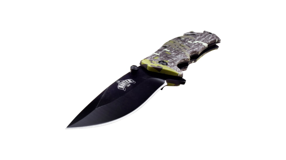 Master USA Drop Point Spring Assisted Knife, 3.5 in, 3Cr13 Stainless Steel Stainless Steel, Digital Camo/Grey, MU-A001DGC