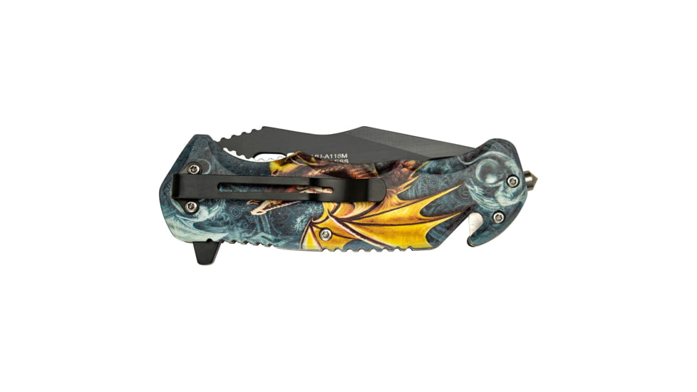 Master USA Tanto Spring Assisted Knife, 3.75 in, 3Cr13 Stainless Steel Stainless Steel, Grey/Orange, MU-A116M