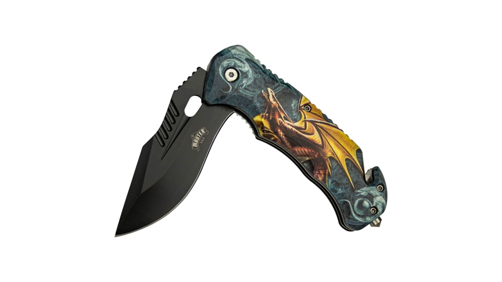 Master USA Tanto Spring Assisted Knife, 3.75 in, 3Cr13 Stainless Steel Stainless Steel, Grey/Orange, MU-A116M