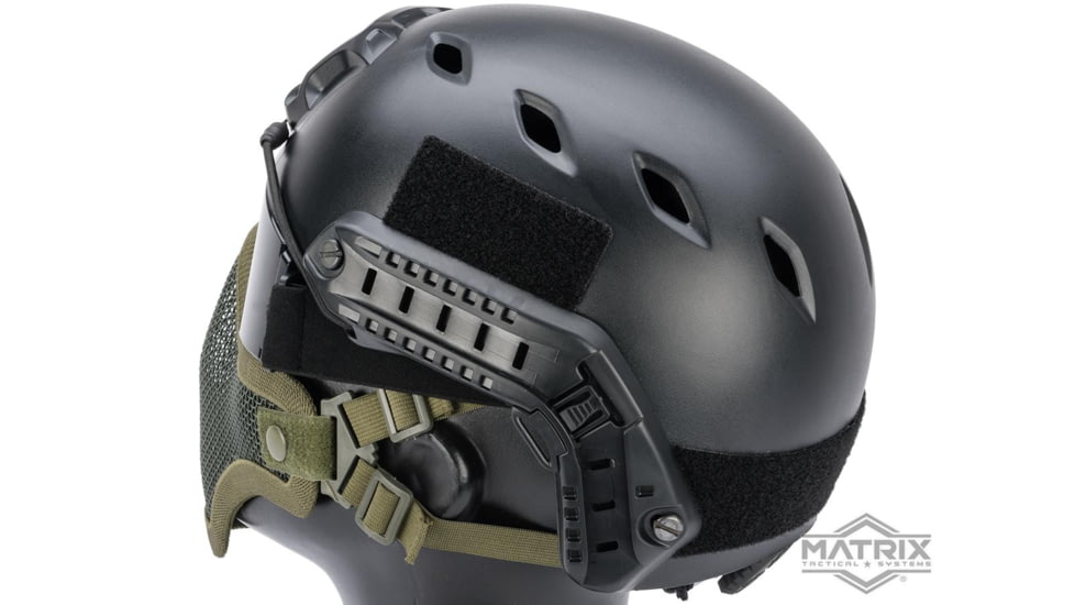 Matrix Iron Face Carbon Steel Mesh Striker V1 Lower Half Mask, OD Green, MA-09-OD