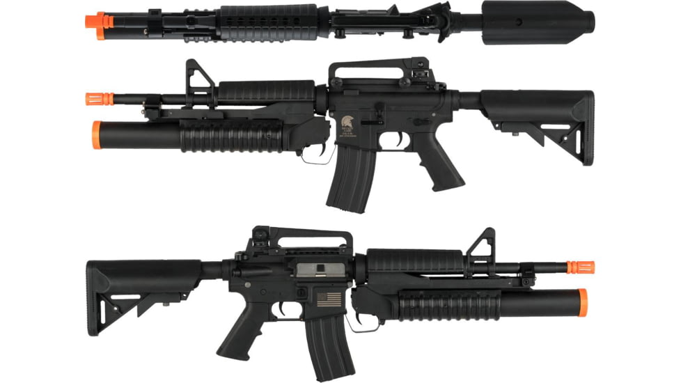 Matrix Sportsline M4 Airsoft AEG Rifle w/G2 Micro-Switch Gearbox, M4 M203, Black, Large, ST-AEG-259-BK-GL-L