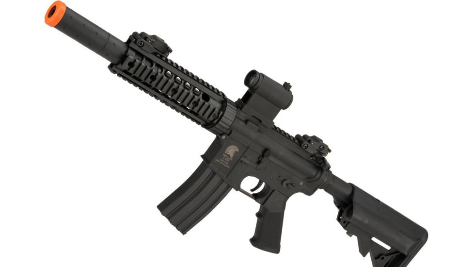 Matrix Sportsline M4 RIS Airsoft AEG Rifle w/G2 Micro-Switch Gearbox, CQB-R, Black, Large, ST-AEG-297A-BK