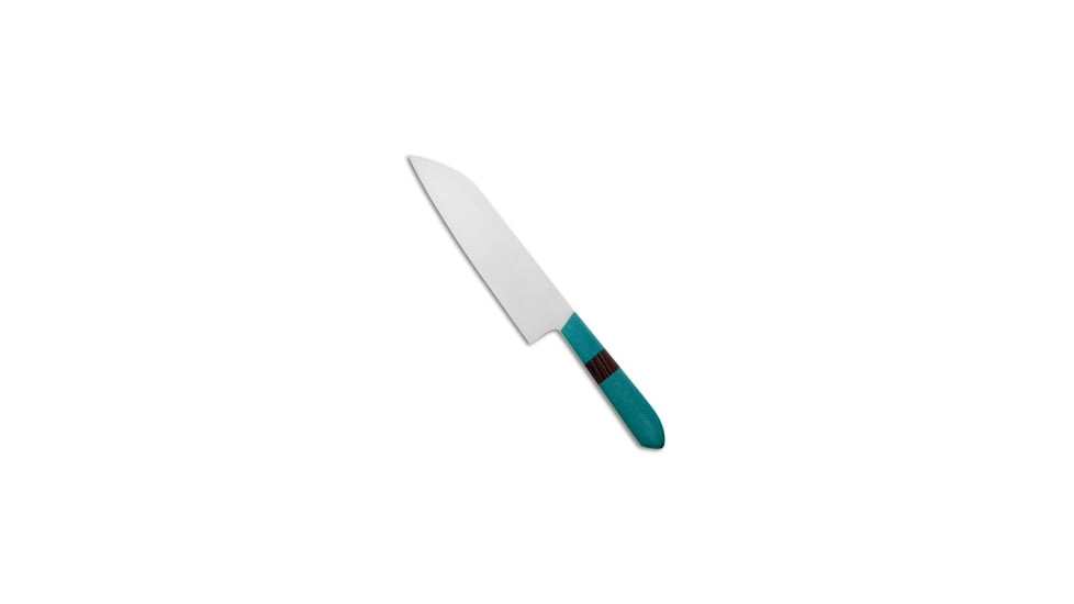 Mattia Borrani Mattia Borrani Teal Hanscarta Chefs 7" Santoku, Green, AEB-L, adult, BHQ-102982