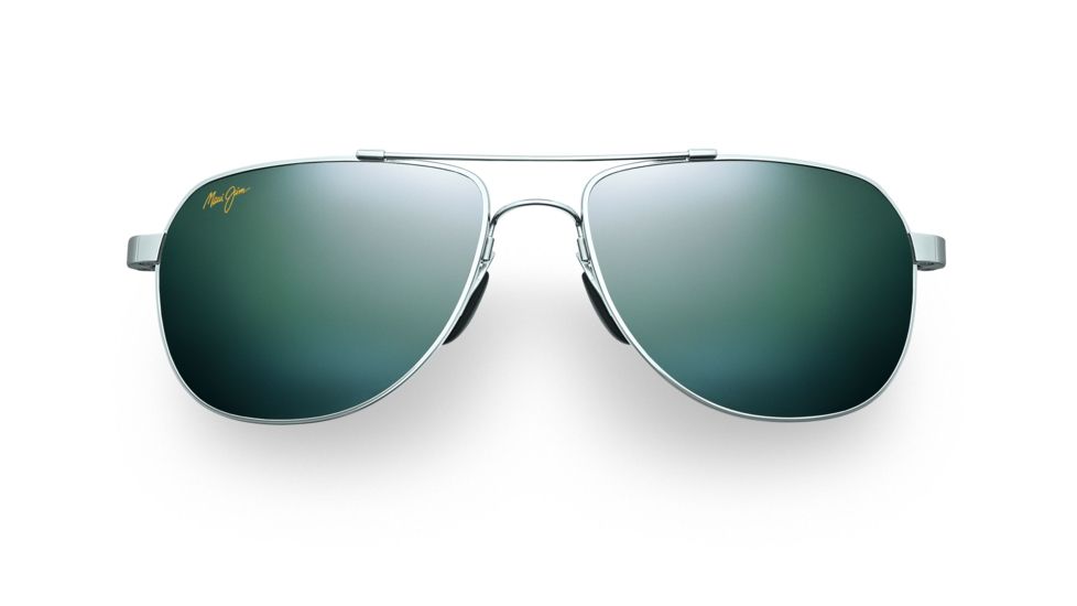 Maui Jim Guardrails Sunglasses w/ Silver w/ Blue Tips Frame and Neutral Grey Lenses - 327-17